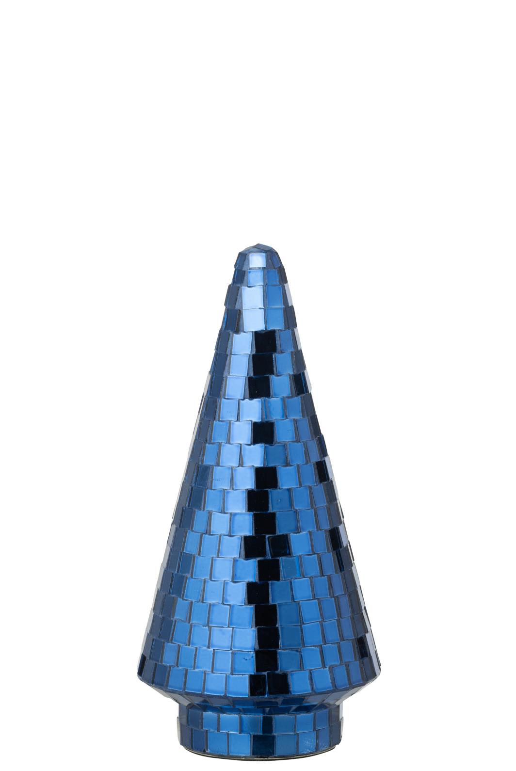 J-Line decoratie Boom Spiegel - glas - blauw - medium