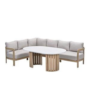 Garden Impressions Lounge dining set Sirocco 3-delig links – acacia –