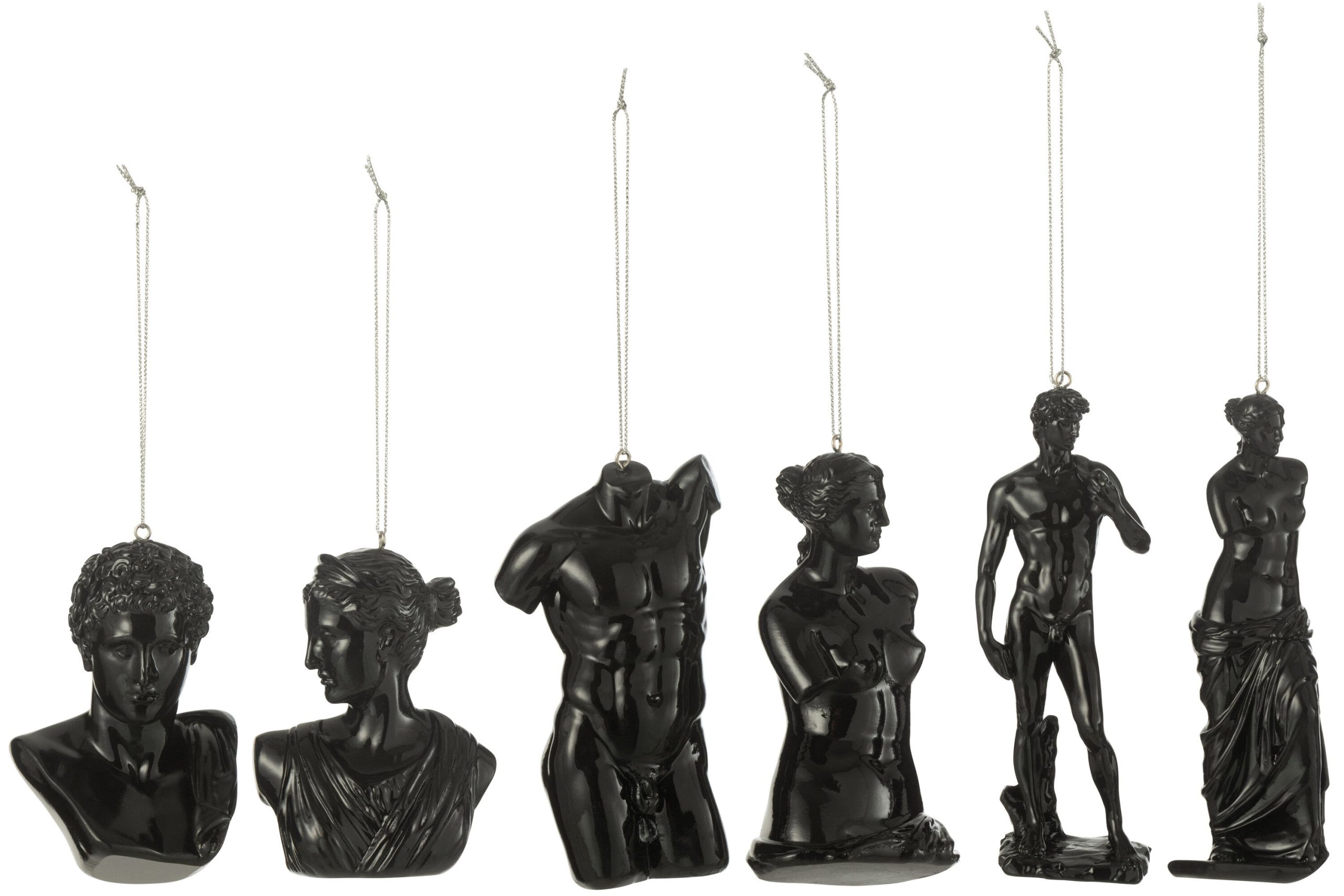 J-Line hanger Romeinse Beelden - polyresin - zwart - doos van 6