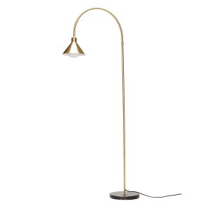 Hübsch vloerlamp Pipe – glas/ijzer/marmer – 60xh168cm, e27
