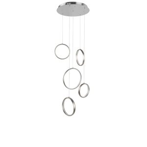 Highlight hanglamp Olympia – 5 lichts – 45 x 150 cm – mat chroom Highlight hanglamp Olympia – 5 lichts – 45 x 150 cm – mat chroom