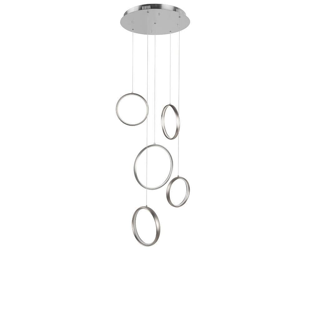 Highlight hanglamp Olympia - 5 lichts - 45 x 150 cm - mat chroom