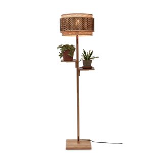 GOOD&MOJO vloerlamp Bhutan – bruin – Ø25cm