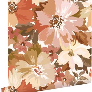 ESTAhome behang bloemen terracotta – 50 x 900 cm – 131265 ESTAhome behang bloemen terracotta – 50 x 900 cm – 131265