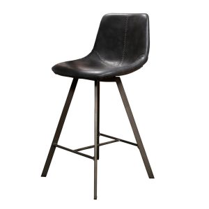 Giga Meubel Barstoel Zig-Zag – Zwart Kunstleer – Set van 2 Giga Meubel Barstoel Zig-Zag – Zwart Kunstleer – Set van 2