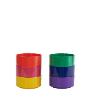 Heller Max Schalen set 6-delig – Ø127mm – H 57mm – Regenboog Heller Max Schalen set 6-delig – Ø127mm – H 57mm – Regenboog