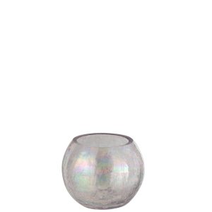J-Line windlicht Bol Parel Effect – glas – paars – small J-Line windlicht Bol Parel Effect – glas – paars – small
