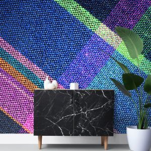 ESTAhome fotobehang ruiten blauw, roze, groen en paars – 400 x 279 cm ESTAhome fotobehang ruiten blauw, roze, groen en paars – 400 x 279 cm