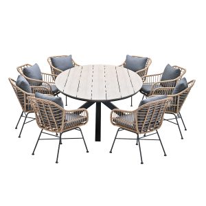 Garden Impressions tuinset Lucas – Tulli bruin – light teak look – 9-d Garden Impressions tuinset Lucas – Tulli bruin – light teak look – 9-d