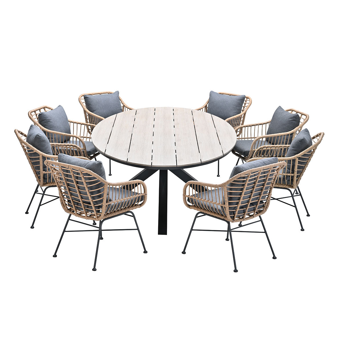Garden Impressions tuinset Lucas - Tulli bruin - light teak look - 9-d