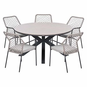 Garden Impressions Tuinset Ross 6-delig – Tulli tuintafel light teak l Garden Impressions Tuinset Ross 6-delig – Tulli tuintafel light teak l