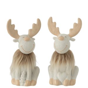 J-Line figuur Hert Vacht – polyresin – beige/wit – small – 2 stuks J-Line figuur Hert Vacht – polyresin – beige/wit – small – 2 stuks