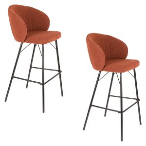 Housecraft Living Joa Barkrukken rugleuning 75 cm Bouclé Terra – Set v