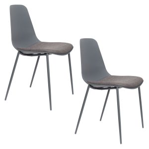 Housecraft Living Jeffrey Eetkamerstoelen Grijs – Set van 4