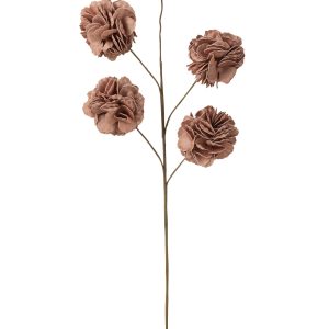 J-Line bloem tak 5 pompoms Eva Nude – kunststof – roze J-Line bloem tak 5 pompoms Eva Nude – kunststof – roze
