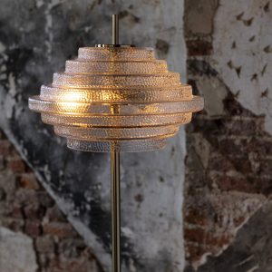 J-Line voetlamp Doorschijnend – metaal/glas – goud – LED lichtjes