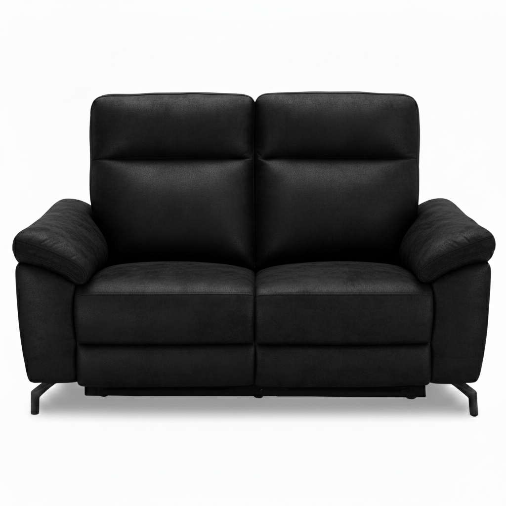 Furnhouse 2-zitsbank Selesta - Zwart - Stof - 96x162x101