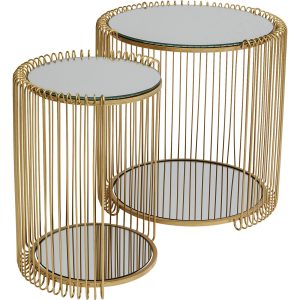 Kare Design Bijzettafel Wire Double messing (2/Set)