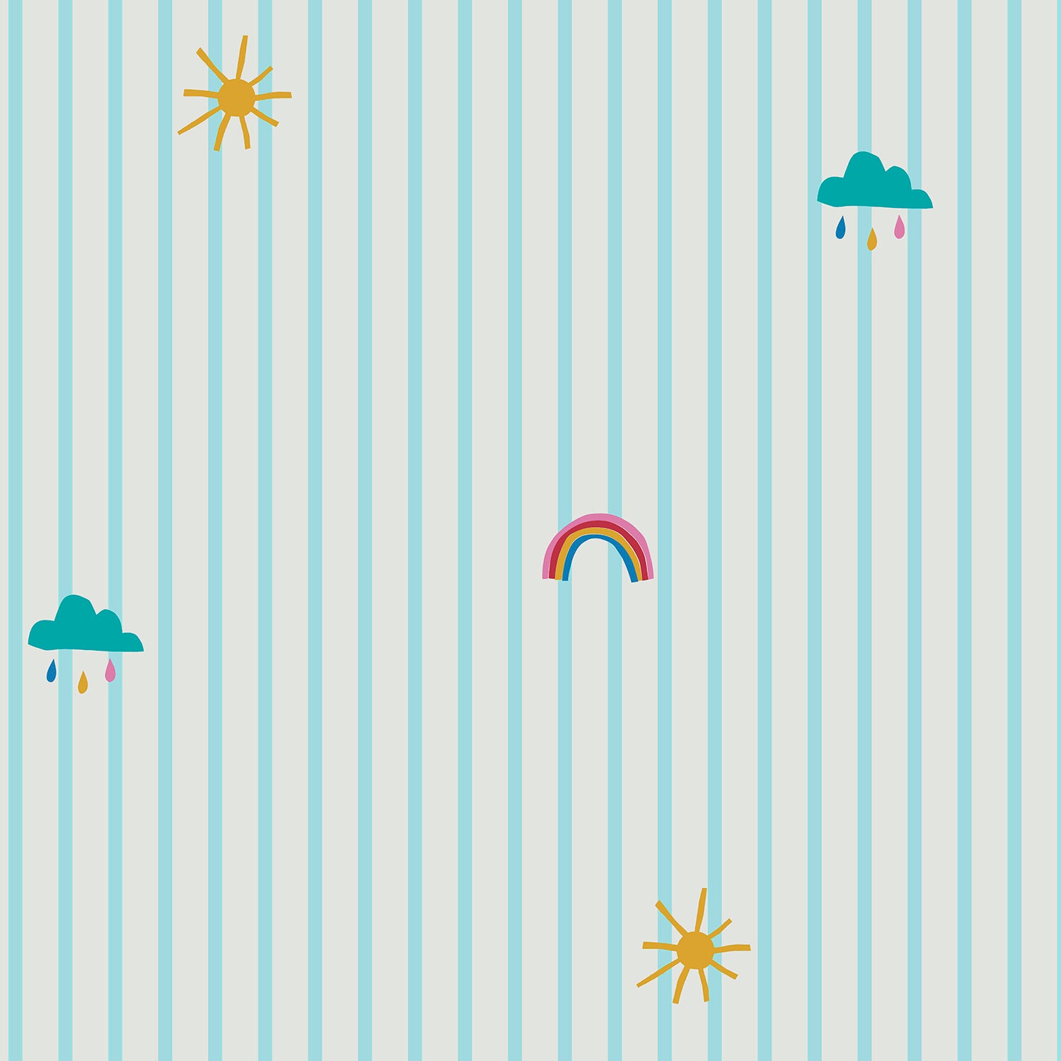 Joules Vliesbehang - Whatever the Weather Icons Haze - Blauw - 10mx52c