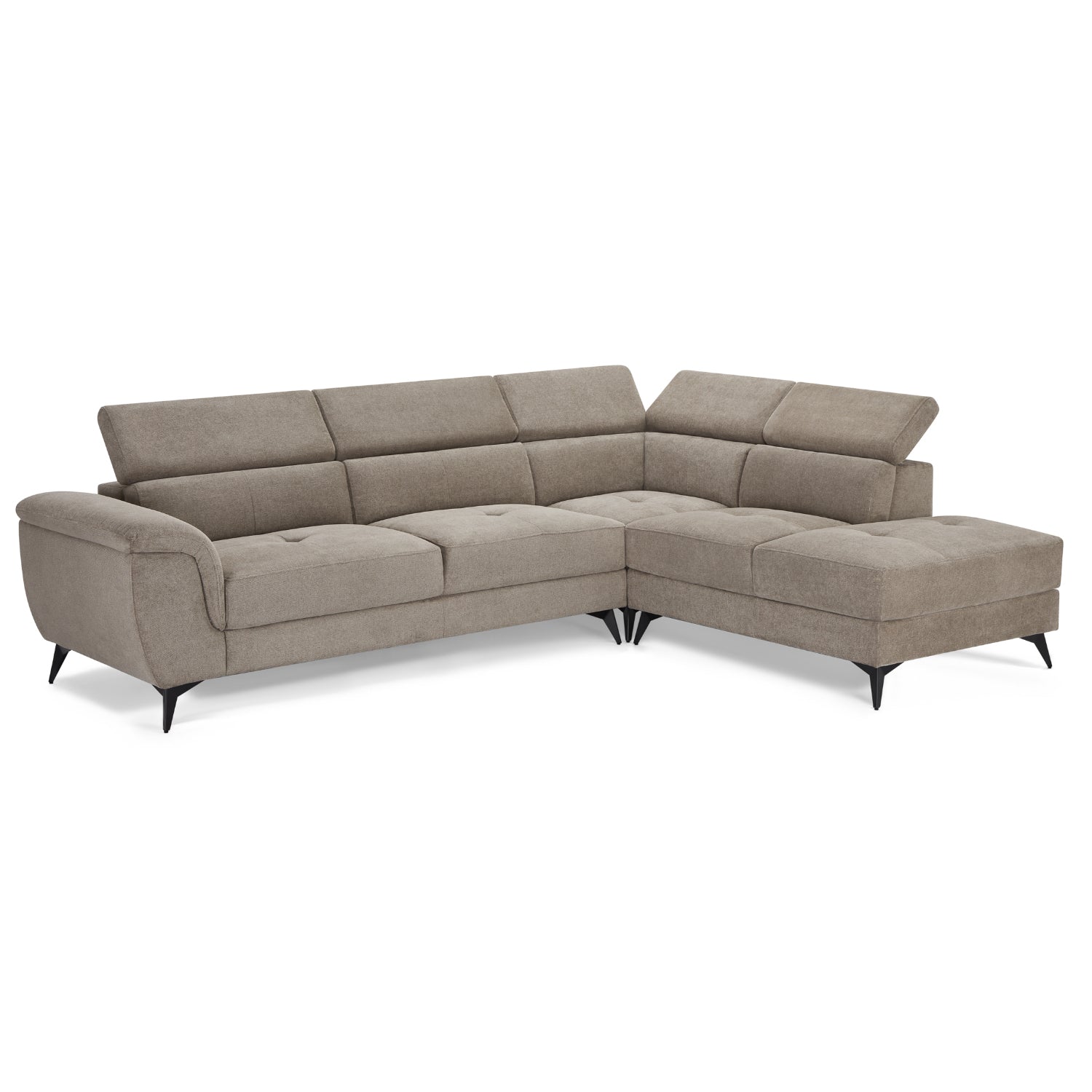 Furnhouse chaise longue bank rechts Betis - Taupe - Stof - 95x290x90