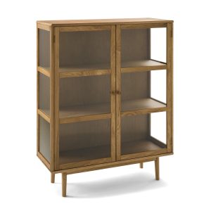 Furnhouse vitrinekast Svendborg – Natuurlijk eikenhout – MDF, Eikenfin Furnhouse vitrinekast Svendborg – Natuurlijk eikenhout – MDF, Eikenfin