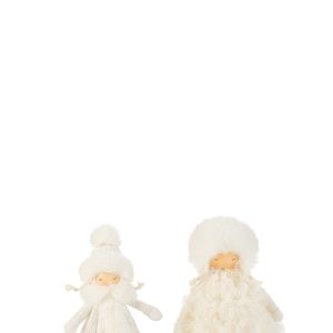 J-Line figuur Meisje Staand – textiel – wit – small – 2 stuks