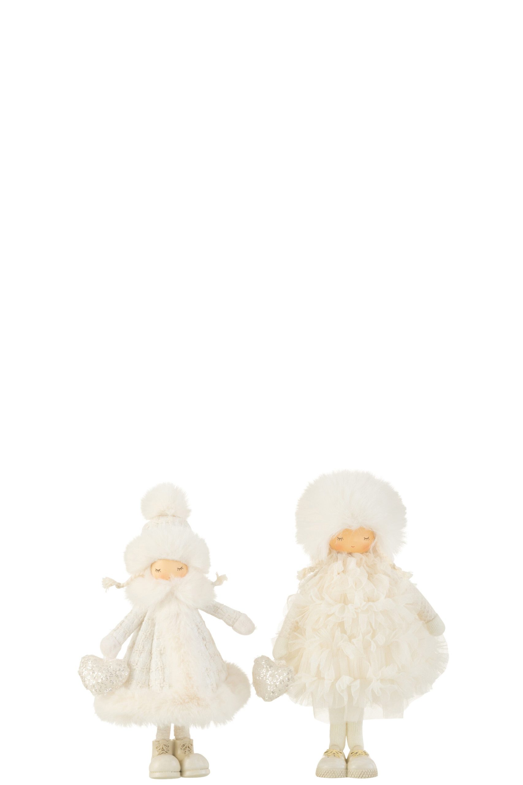 J-Line figuur Meisje Staand - textiel - wit - small - 2 stuks