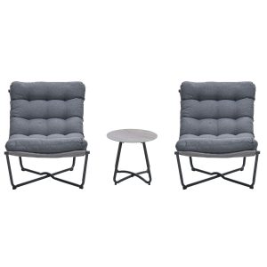 Garden Impressions Loungeset Zensa 3-delig donker grijs