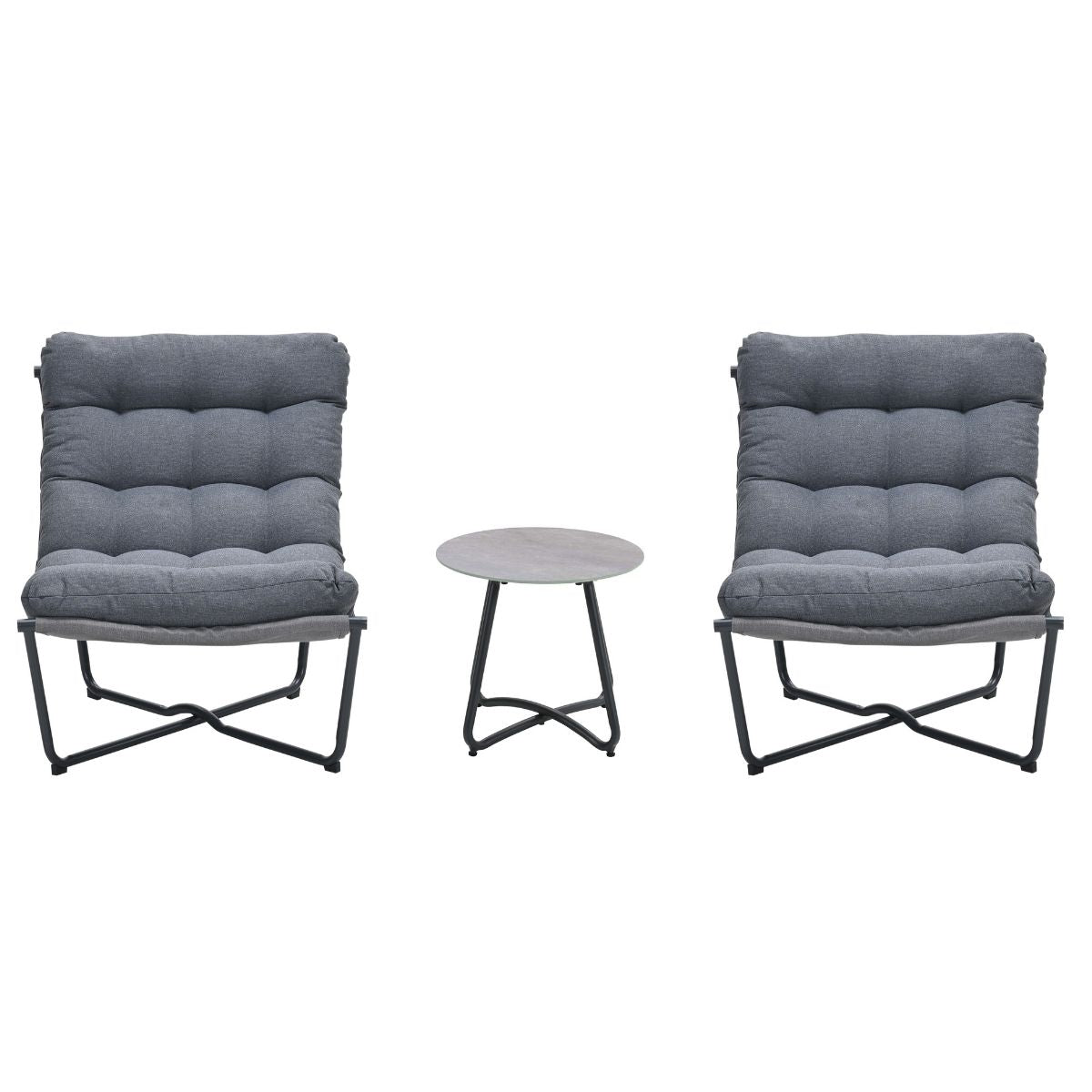 Garden Impressions Loungeset Zensa 3-delig donker grijs