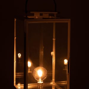 J-Line lantaarn Lamp – metaal/glas – zilver J-Line lantaarn Lamp – metaal/glas – zilver