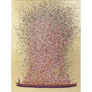 Kare Design Schilderij Flower Boat 100x80cm goud en roze