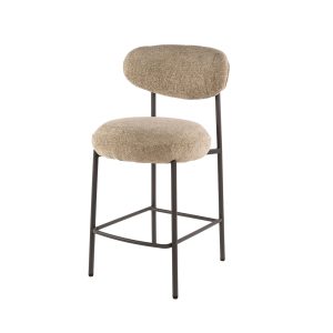 Giga Meubel Barstoel Round Cargo – Zand Stof – Zithoogte 96cm – Set va Giga Meubel Barstoel Round Cargo – Zand Stof – Zithoogte 96cm – Set va