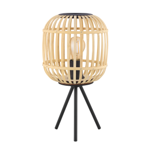 EGLO tafellamp Bordesley – e27 – 40 cm – zwart/natuur EGLO tafellamp Bordesley – e27 – 40 cm – zwart/natuur