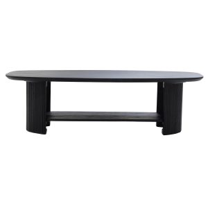 Giga Meubel Salontafel Lorna – Deens Ovaal Zwart Hout – 130x70x38cm