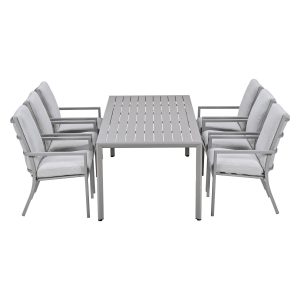 Garden Impressions Tuinset Senja 7-delig taupe – Kasper tuintafel 220x