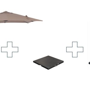 Zweefparasol Hawaii S – met voet en hoes – Taupe – 250 x 250 cm Zweefparasol Hawaii S – met voet en hoes – Taupe – 250 x 250 cm