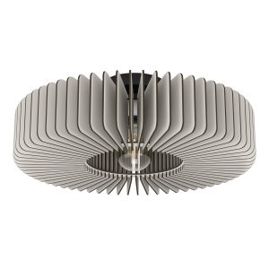 EGLO plafondlamp Palombaia – e27 – ø 50 cm – grijs/zwart – hout/staal