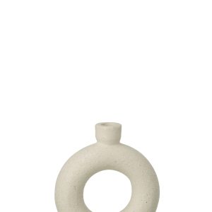 J-Line vaas Soliflore 1 Ring – steengoed – wit – small