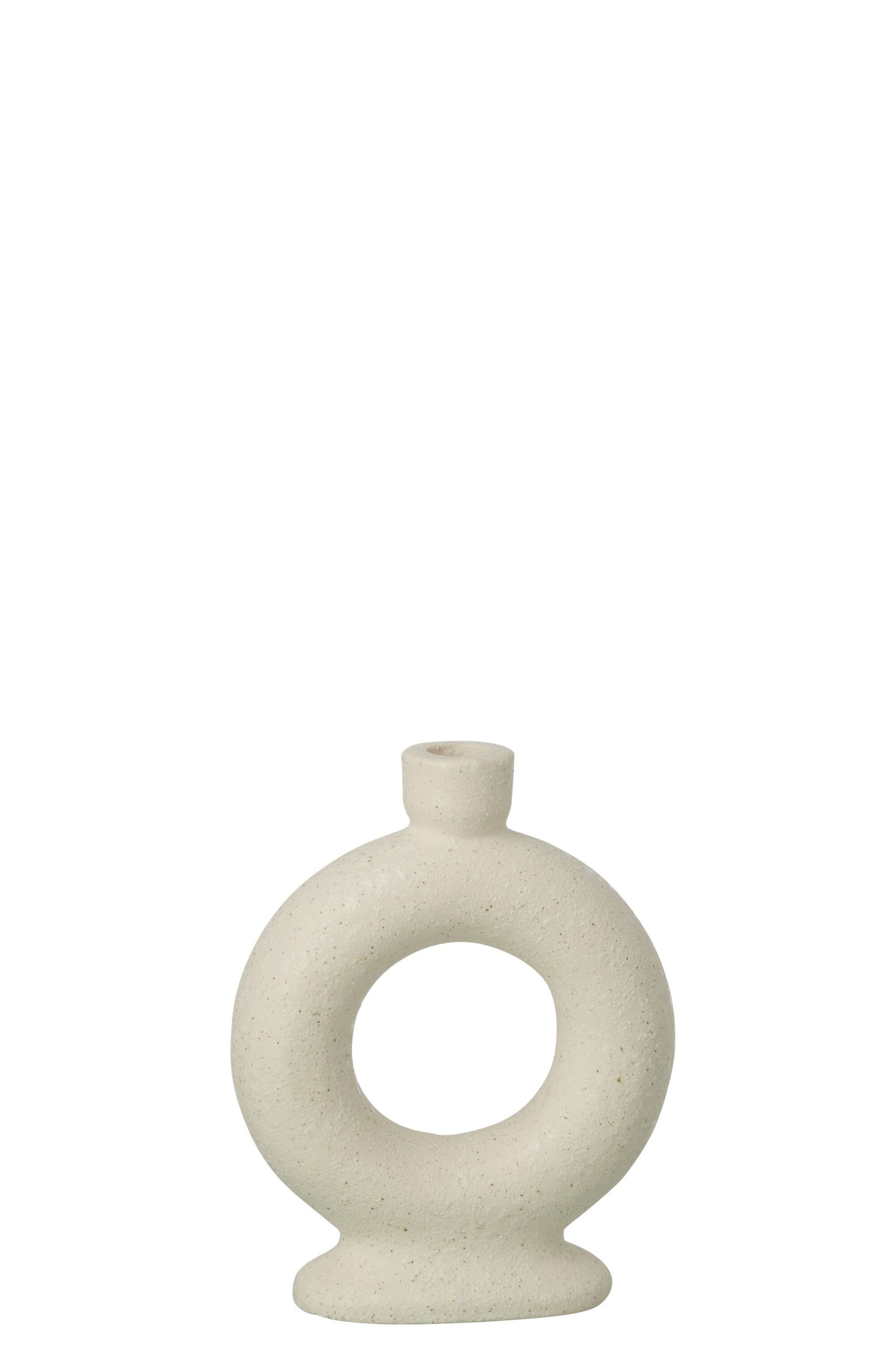 J-Line vaas Soliflore 1 Ring - steengoed - wit - small