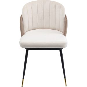 Kare Design Stoel Hojas fluweel beige en taupe Kare Design Stoel Hojas fluweel beige en taupe