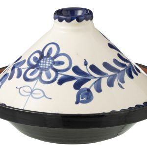 J-Line tajine Granada – keramiek – wit/blauw