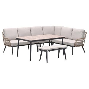 Garden Impressions lounge dining set R Kalibo desert sand – 6-delig