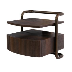 Giga Living Nachtkastje Bend – Donkerbruin Hout – 40x35x35cm