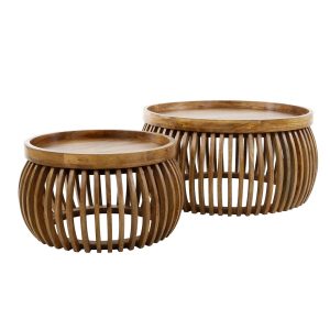 Giga Meubel Salontafel Tweak Curve – Hout – Set van 2 – Ø80x65x40cm Giga Meubel Salontafel Tweak Curve – Hout – Set van 2 – Ø80x65x40cm
