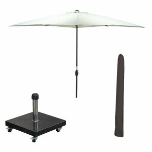 Garden Impressions stokparasol Lotus olijf 250×250 cm met 40kg Eureka