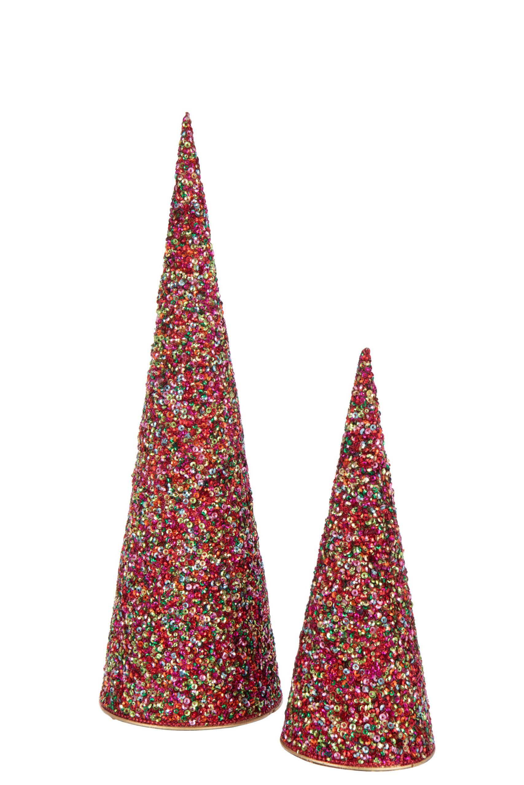 J-Line decoratie Kegel Kralen - ijzer - mix - set van 2