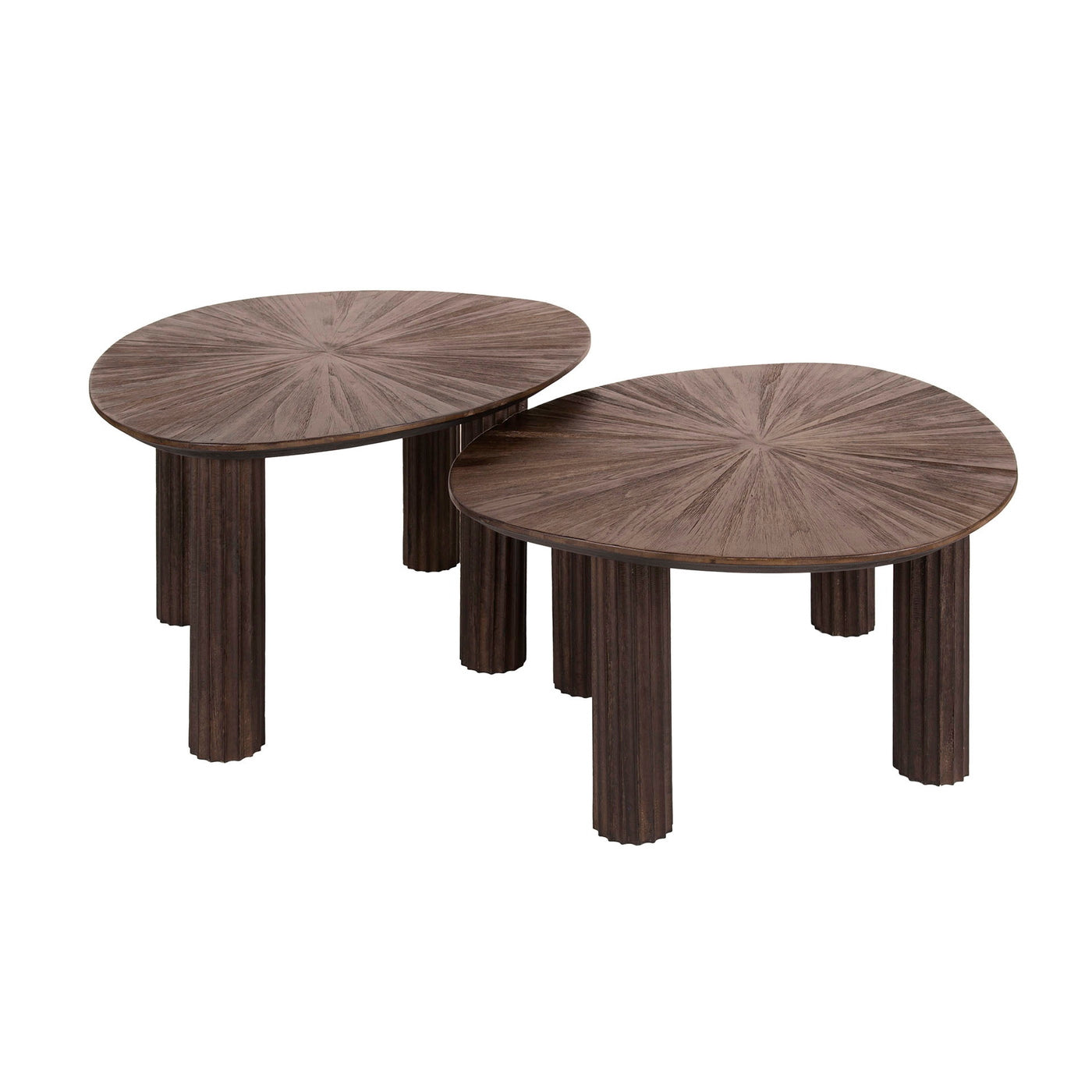 Giga Meubel Salontafel Maya - Donkerbruin Hout - Set van 2 - 60x50x43c