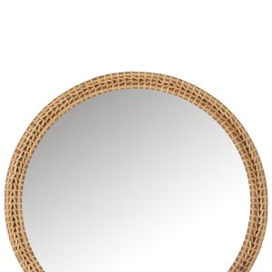 J-Line spiegel Rond – spar/glas – naturel – Ø 75 cm