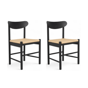 Furnhouse eetkamerstoel Malou – Zwart – Papiergaren – Set van 2