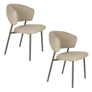 Housecraft Living Jasmine Eetkamerstoelen Gemêleerd Groen – Set van 2